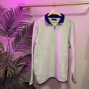 NWOT - NAUTICA - GREY SWEATER - BLUE DETAILING - SOFT INSIDE FABRIC